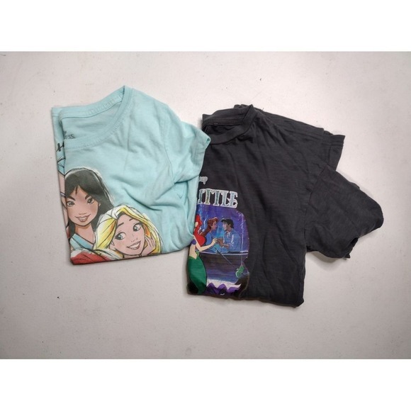 Disney Other - Disney Princess Girls‎ T-Shirt Bundle Ariel Belle Jasmine Aurora Lot Size M 7-8